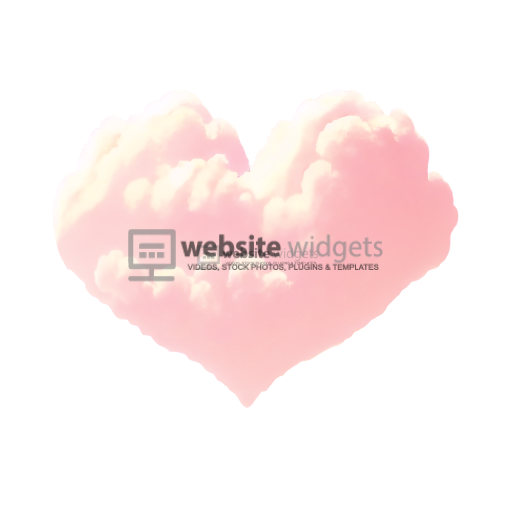 3D Render Heart Cloud Pink