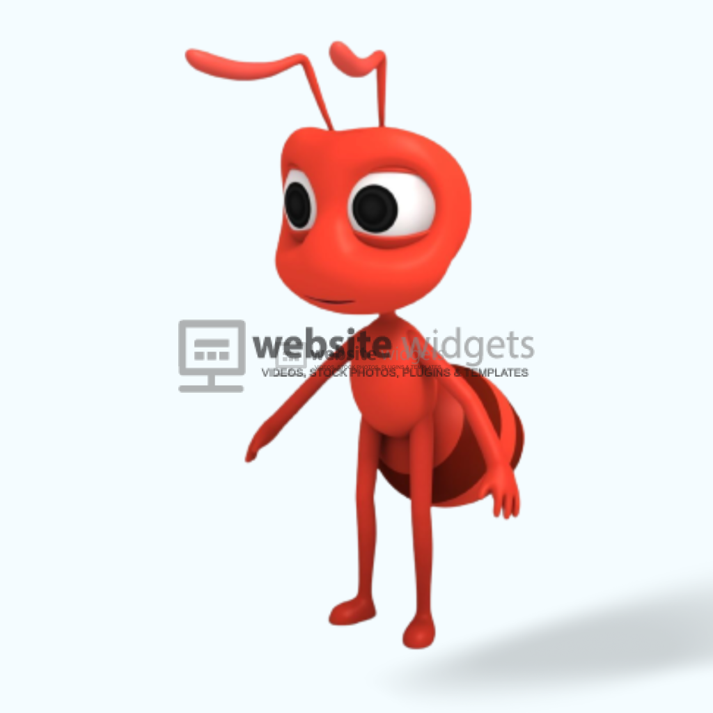 3D Render Red Ant Bugs Life